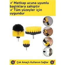 Wintoup Premium Çok Fonksiyonlu Tüm Matkap Uçlarına Uygun Banyo Araç 3'lü Matkap Ucu Temizleme Fırçası Seti