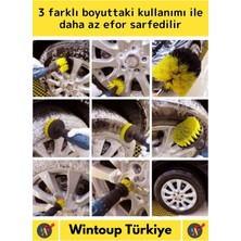 Wintoup Premium Çok Fonksiyonlu Tüm Matkap Uçlarına Uygun Banyo Araç 3'lü Matkap Ucu Temizleme Fırçası Seti