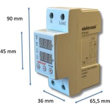 Elektrotek ETK-M1 Monofaze Gerilim ve Akım Koruyucu Röle 63A - CE Sertifikalıdır - 5 Yıl Garantili