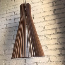Veletto Dekoratif Ahşap Ceviz Avize - Italyan Tasarımı Modern ve Şık Aydınlatma Çözümü 60 cm Iç Mekan