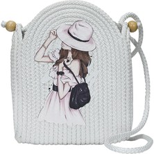 E38 El Işçiliği Hasır Jüt Kol Çantası 25*21 cm - 6143