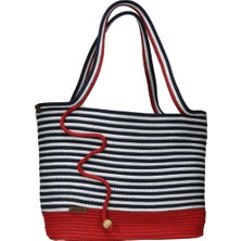 E38 El Işçiliği Hasır Jüt Plaj Çantası 43*27 cm - 6132