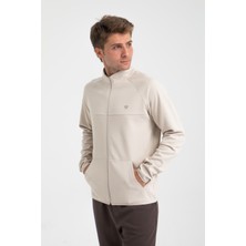 Fermuarlı Interlok Baskılı Erkek Sweat