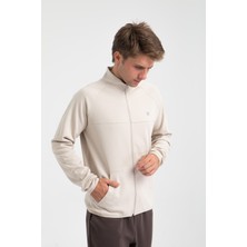 Fermuarlı Interlok Baskılı Erkek Sweat