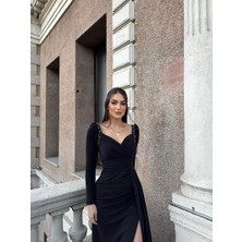 Sindi Moda Shena Simli Kol Detay Abiye 583039
