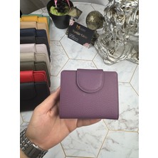 Garniy Bozuk Para Bölmeli Çıtçıtlı Şık  Deri Mor Kadın Cüzdan 38718