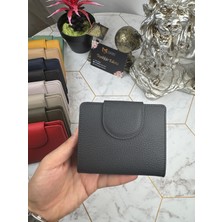 Garniy Bozuk Para Bölmeli Çıtçıtlı Şık  Deri Siyah Kadın Cüzdan 38718