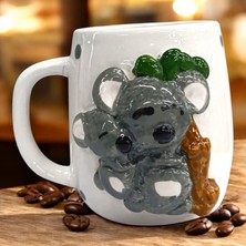 Boni Bon Collection Design 3D Kabartma El Yapımı Koala Ailesi 🐨 Seramik Kupa Bardak 400 ml