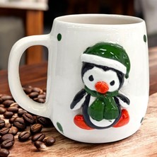 Boni Bon Collection Design 3D Kabartma El Yapımı Sevmli Penguen 🐧 Seramik Kupa Bardak 400 ml