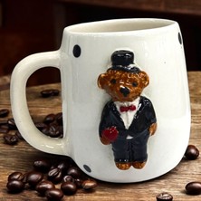 Boni Bon Collection Design 3D Kabartma El Yapımı Damat Ayıcık 🐻 Seramik Kupa Bardak 400 ml