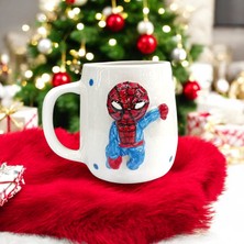 Boni Bon Collection Design 3D Kabartma El Yapımı Spiderman Seramik Kupa Bardak 400 ml