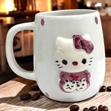 Boni Bon Collection Design Bonibon Collection Design 3D Kabartma El Yapımı Hello Kitty Seramik Kupa Bardak 400 ml