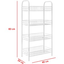 Emkatex 4 Katlı Kitaplık & Ayakkabılık, Banyo, Mutfak, Oyuncak Rafı Metal Kitaplık