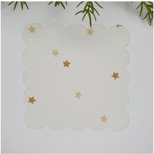 Minimal Yıldız Desenli Yıkanabilir Kumaş Peçete 1 Adet