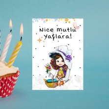 Vintage Kızı Doğum Günü Tebrik Kartı 3 Adet