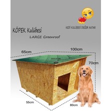 Mediterian Köpek Kulübesi Greenroof L - Kedi Köpek Kulübesi - Su Geçirmez Ev - Shıngle Kaplamalı Ahşap Kulübe