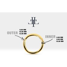 La Tua Luce Jewelry Sade Halka Piercing, 8-10-12 mm , 1.0 Mm, 14K Sarı-Beyaz-Kırmızı Altın | LC00048A