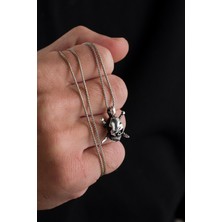 TMT Silver 925 Ayar Gümüş Kuru Kafa Model Erkek Kolye