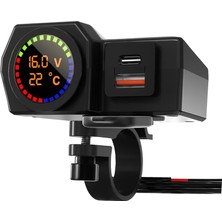12V-24V Motosiklet USB Telefon Qc 3.0 USB Bağlantı Noktası Hıı Su Geçirmez (Yurt Dışından)