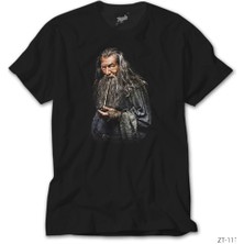 Z Zeplin Yüzüklerin Efendisi Gandalf Siyah Tişört