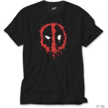 Z Zeplin Deadpool Splash Siyah Tişört