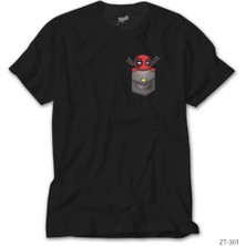 Z Zeplin Deadpool Cep Siyah Tişört