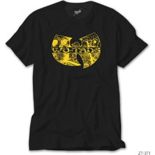 Z Zeplin Wu Tang Stencil Logo Siyah Tişört