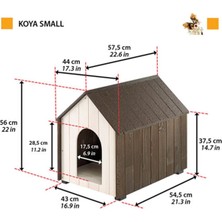 Mediterian Koya Ahşap Köpek Kulübesi Small 44,1X57,5X55,8 cm