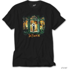 Z Zeplin In Flames Witch Woman Siyah Tişört