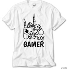 Z Zeplin Gamer %100 Beyaz Tişört