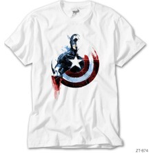 Z Zeplin Captain America Cut Beyaz Tişört