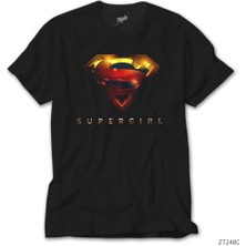 Z Zeplin Super Girl Logo Siyah Tişört
