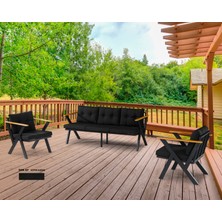 Dekoroom's Antrasit Renkli 3+1+1 Zeta Bahçe Takımı Dayanıklı Yapı ile Şık Görünüm Sunar