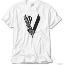 Z Zeplin Vikings Logo Beyaz Tişört