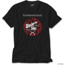 Z Zeplin Supernatural Wincester Siyah Tişört