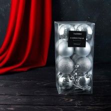 Koopman New Year 16 Parça Yılbaşı Topu Silver 50 mm