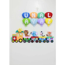 Renkli Hayallerim Ünal Ayaz Isimli Trenli Bebek ve Hastane Odası Kapı Süsü