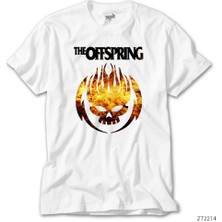 Z Zeplin The Offspring Fire Skull Beyaz Tişört