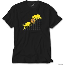 Z Zeplin Bitcoin Kripto Para Ayı ve Boğa Siyah Tişört