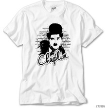 Z Zeplin Charlie Chaplin Wall Beyaz Tişört