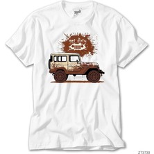 Z Zeplin Jeep Get Dirty Beyaz Tişört