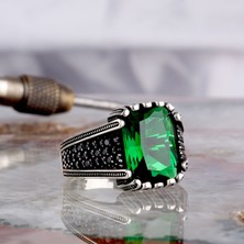Takı925 925 Ayar Gümüş Zirkon Taşlı Model Erkek Yüzük