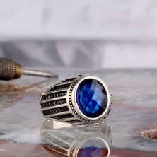 Takı925 Oval Model Zirkon Taşlı 925 Ayar Gümüş Erkek Yüzük