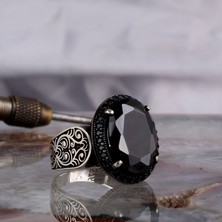 Takı925 Zirkon Taşlı Oval Model 925 Ayar Gümüş Erkek Yüzük
