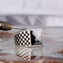 Takı925 925 Ayar Gümüş Kare Model Zirkon Taşlı Yüzük