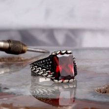 Takı925 925 Ayar Gümüş Zirkon Taşlı Örgü Model Erkek Yüzük