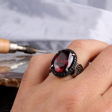 Takı925 Zirkon Taşlı Oval Model 925 Ayar Gümüş Erkek Yüzük