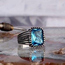 Takı925 Zirkon Taşlı Model 925 Ayar Gümüş Erkek Yüzük