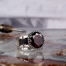 Takı925 Zirkon Taşlı Oval Model 925 Ayar Gümüş Erkek Yüzük