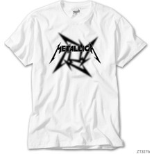 Z Zeplin Metallica Blade Logo Beyaz Tişört